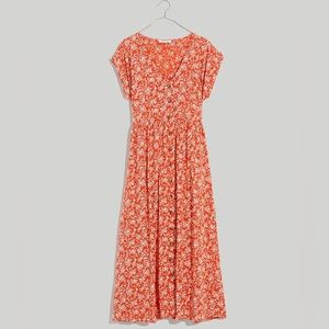 Madewell Button-Front Midi Dress in Piazza Floral Medium NWOT